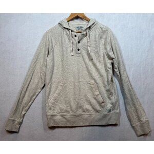 Lucky Brand Hooded Henley Top Oatmeal Beige Casual Shirt Relax Men's Medium M